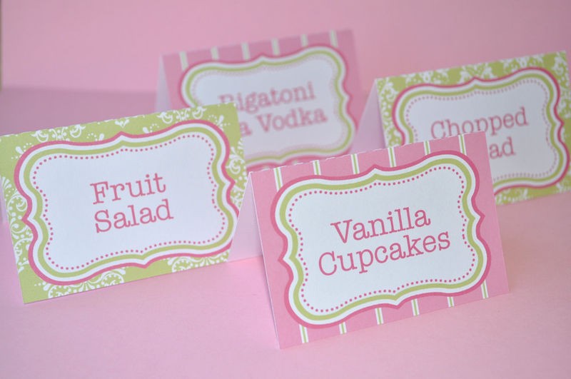 Food Placecards Ukran Agdiffusion Com Baby Shower Tags
