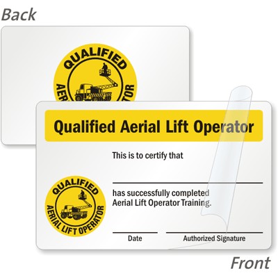 Forklift Certification Cards Driver Wallet Operator Card