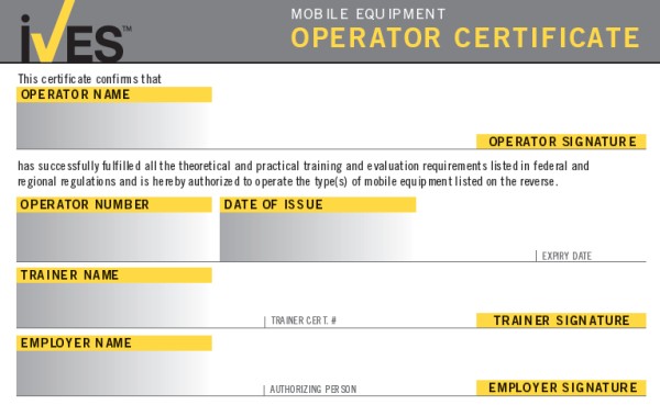 Forklift License Template Wallet Size NextInvitation Templates Operator