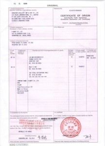 Form B Certificate Of Origin According To Asia Pacific Trade
