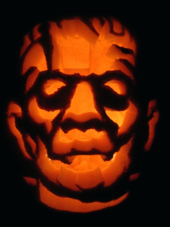 Frankenstein Pumpkin Stencil COM Pattern