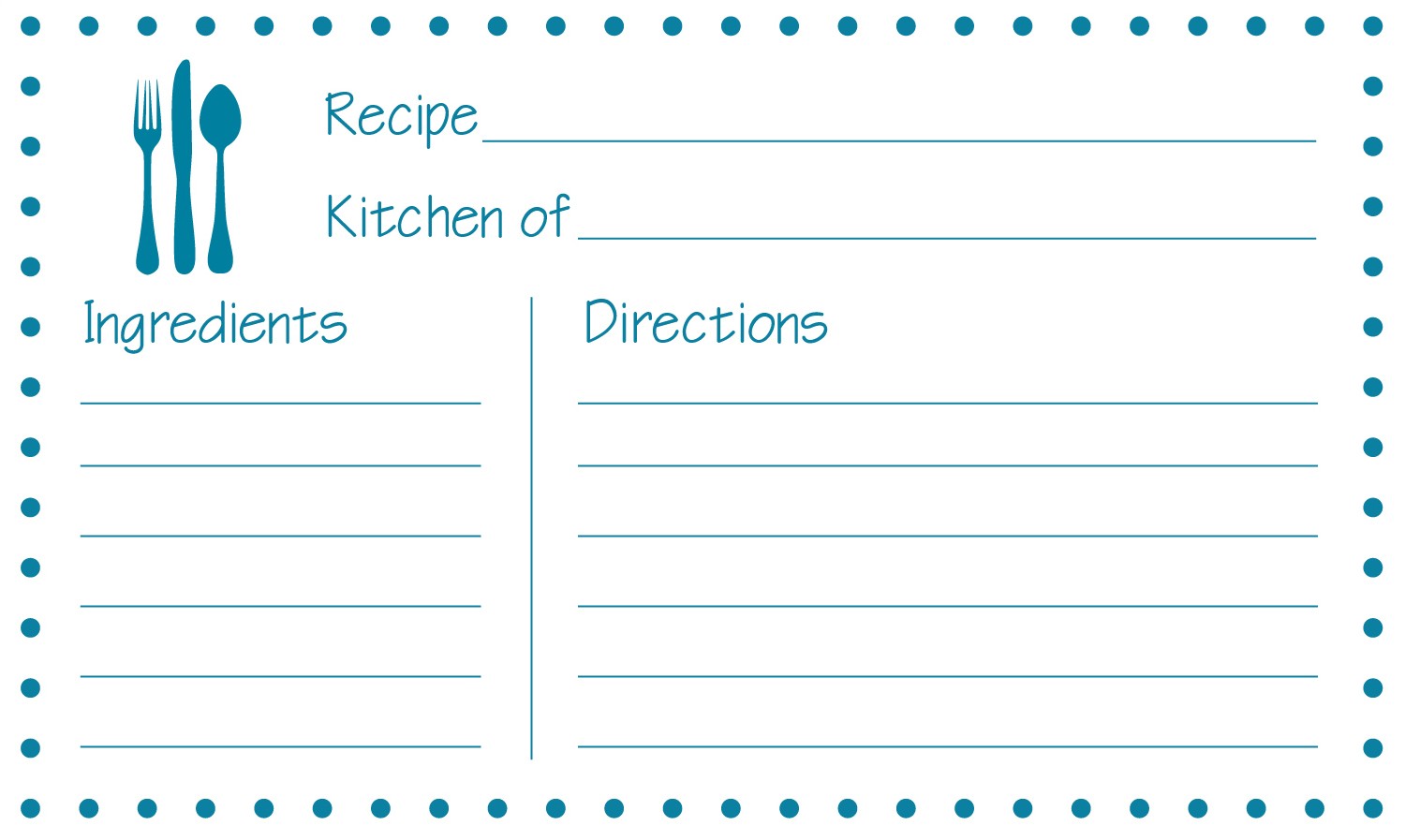 Free 3x5 Recipe Card Template Editable Templates For Microsoft Word