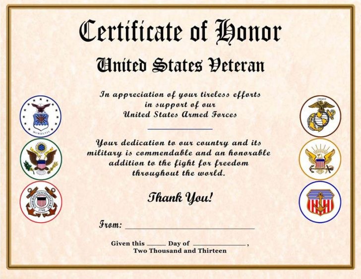 Military Certificate Of Appreciation Template Free from carlynstudio.us