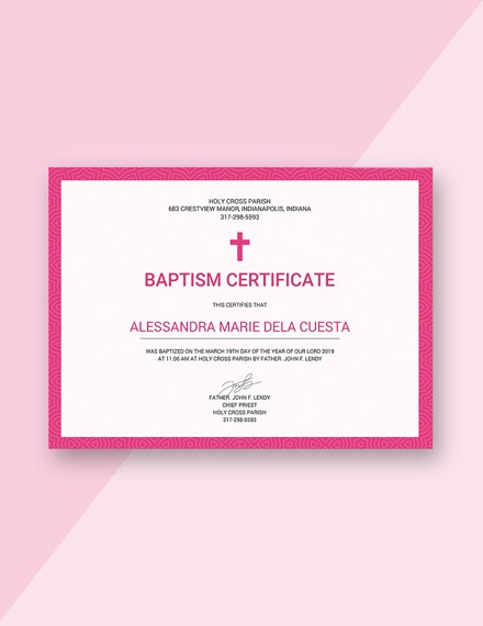 FREE Baptism Certificate Template Download 200 Certificates In PSD