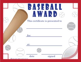 Free Baseball Certificates Printable Certificate For