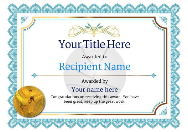 Free Basketball Certificate Templates Add Printable Badges Medals