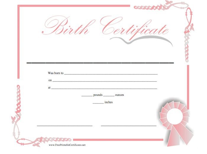 Free Birth Certificate Template Sample Format Example Blank Images