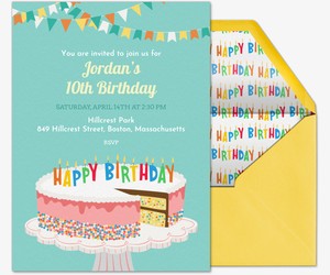 Free Birthday Invitations Send Online Or By Text Evite Design A Cake
