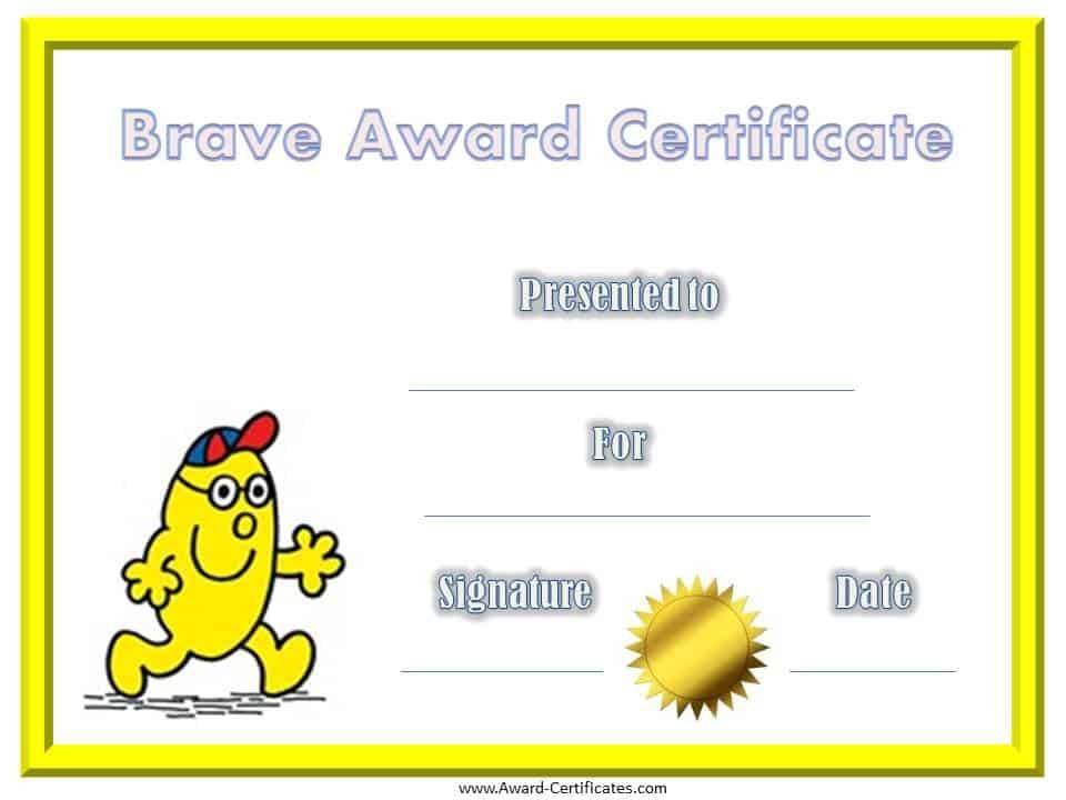 Free Bravery Awards Instant Download Children S Award Templates