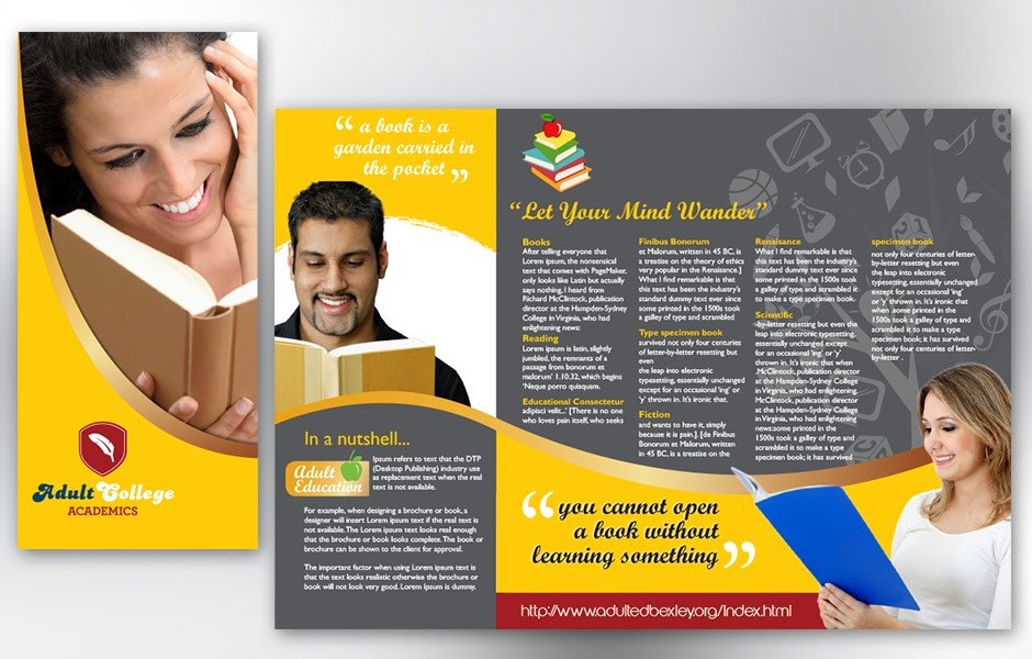Free Brochure Templates For Education Com College