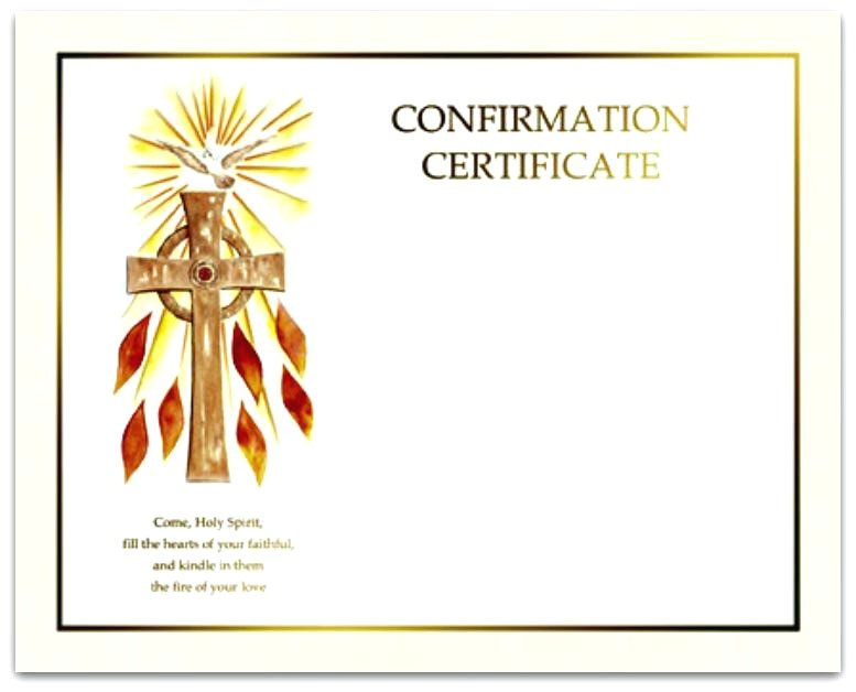 Free Catholic Confirmation Certificate