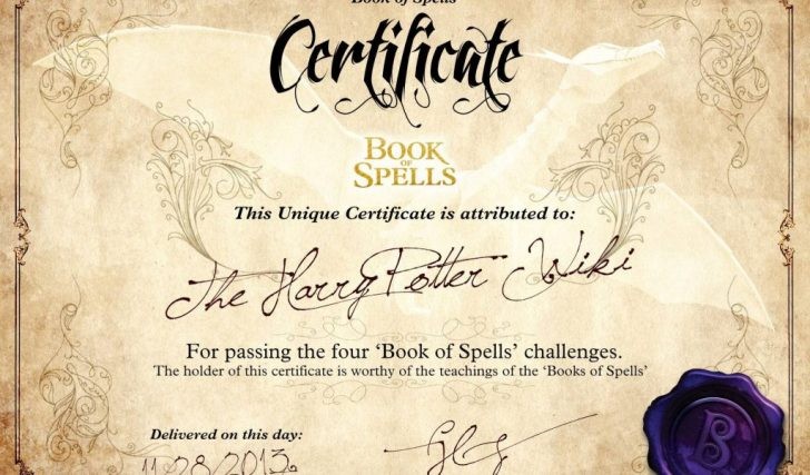 Free Certificate Templates Online Launchosiris Com Harry Potter Template