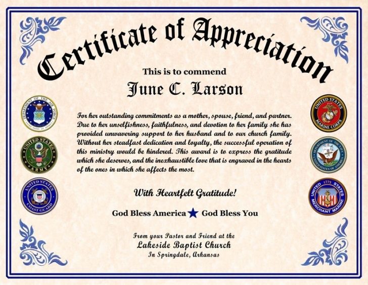 Free Certificate Templates Online Launchosiris Com Veterans Appreciation Template