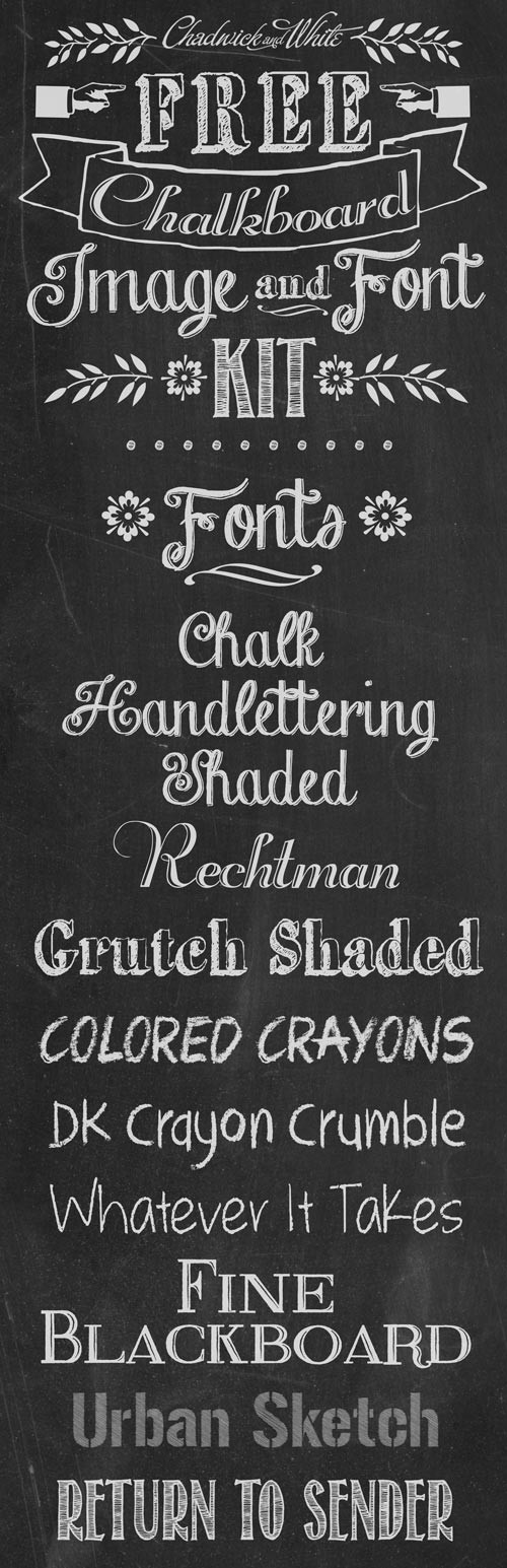 Free Chalkboard Fonts And Images Kit DIY Sign