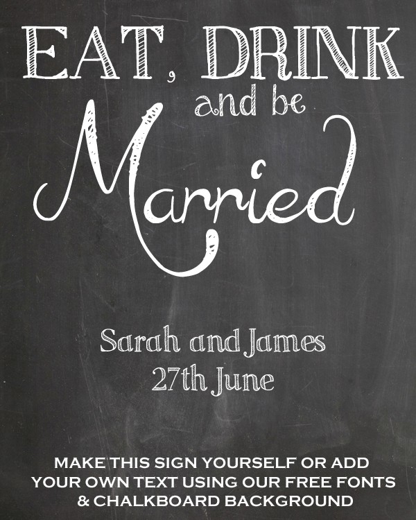 FREE Chalkboard S For Wedding Signs