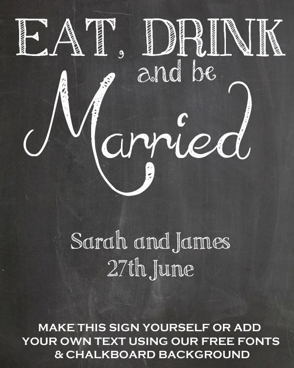 FREE Chalkboard Fonts For Wedding S Printable
