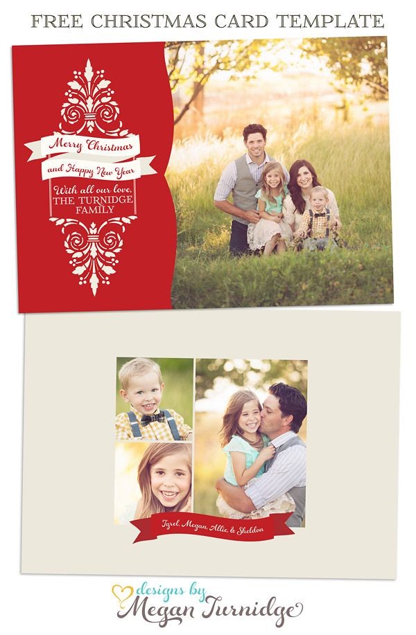 Free Christmas Card Template Pinterest Templates For Photographers