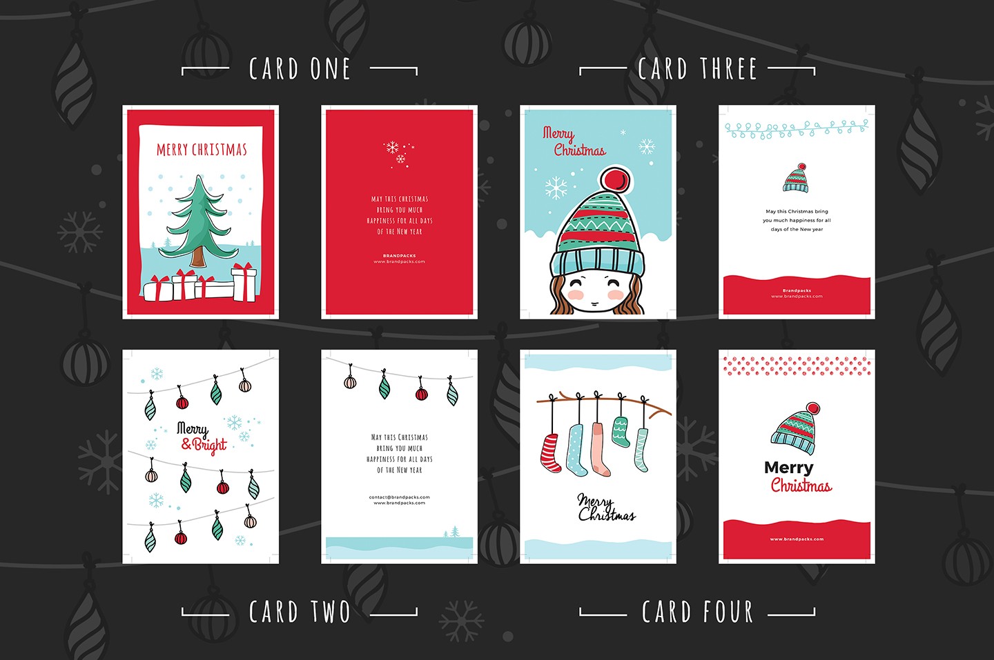 Free Christmas Card Templates For Photoshop Illustrator BrandPacks