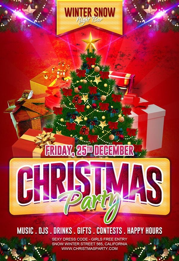 Free Christmas Party Flyer Template PSD Files Pinterest Flyers Templates Psd
