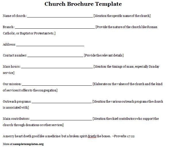 Free Church Bulletin Templates Word Program Template