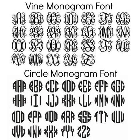 Free Circle Monogram Fonts Download Monogrammed Cricut Printable