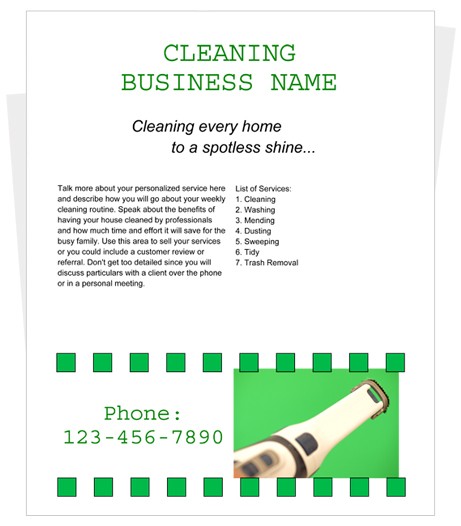 Free Cleaning Flyer Templates By CleaningFlyer Com Printable House Flyers
