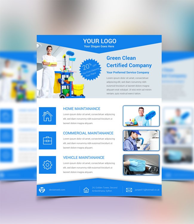 Free Cleaning Service PSD Flyer Template Download Brochure Psd