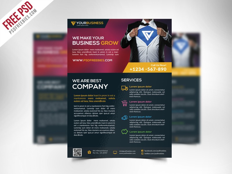 Free Corporate Business Flyer Template PSD PSDFreebies Com Print Ad Templates