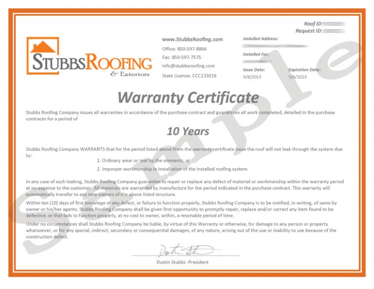 Free Download 14 Contractor 1 Year Warranty Template Beautify