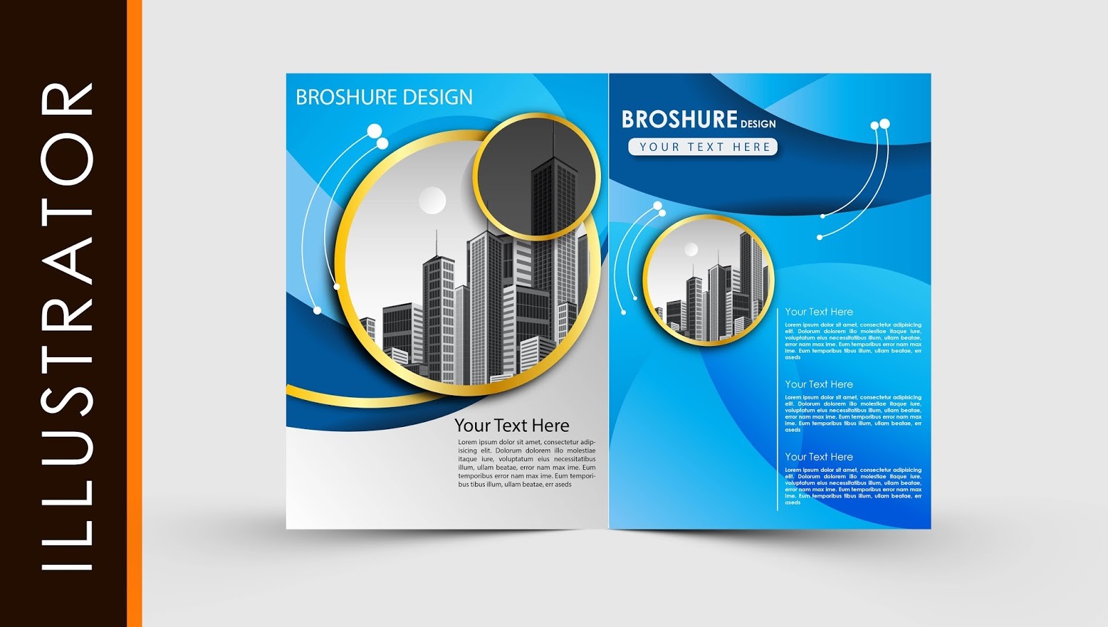 Free Download Adobe Illustrator Template Brochure Two Fold