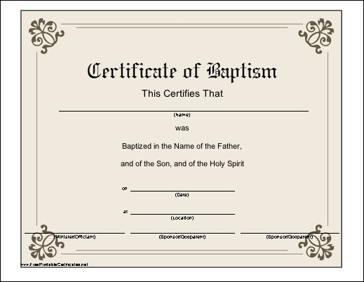 Free Download Baptism Certificate S This Printable Baptismal