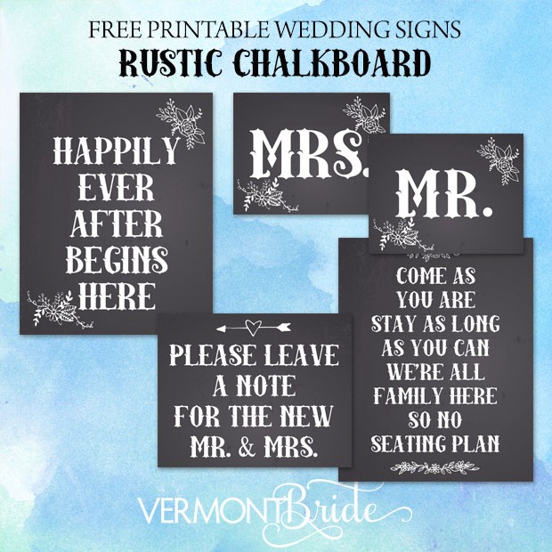 Free Download Printable Wedding Signs Chalkboard