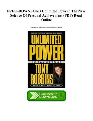 Free Download Unlimited Power The New Science Of Personal Pdf