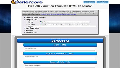 Free EBay HTML Generator Template Listing Sellercore Ebay