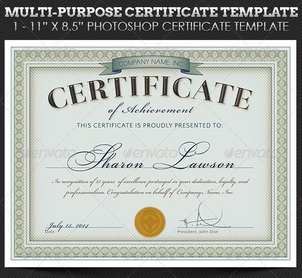 Free Editable Award Certificate S Photoshop