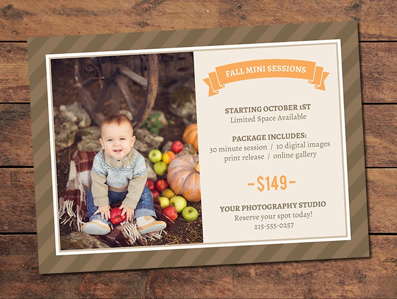 Free Fall Mini Session Card DSLR Tricks For Photography Templates