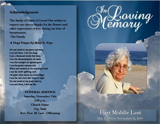 Free Funeral Program Template Microsoft Word Passed Backgrounds