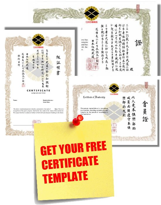 Free Generic Participation Certificate Martial Arts