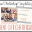 Free Gift Certificate Photoshop Templates From Birdesign Flourish Psd For Photographers
