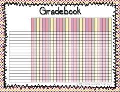 Free Gradebook Template Printable Sheets For Teachers