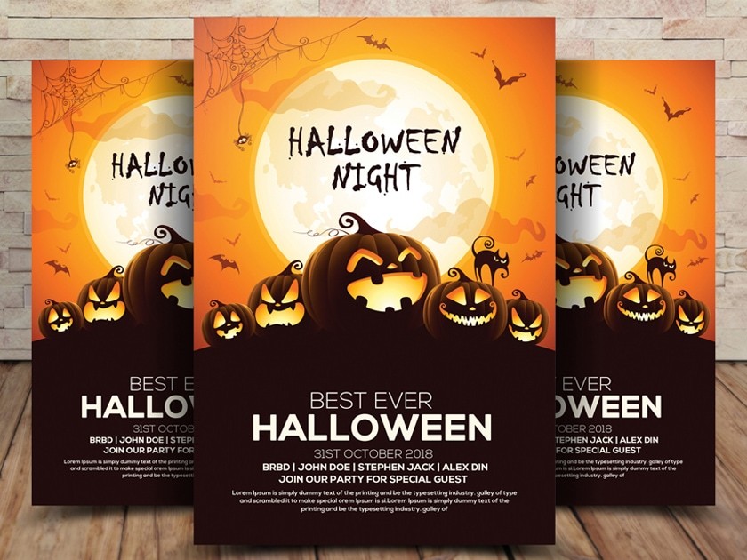 Free Halloween Flyer PSD Template Fluxes Freebies
