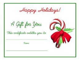 Free Holiday Gift Certificates Templates To Print Christmas Printable