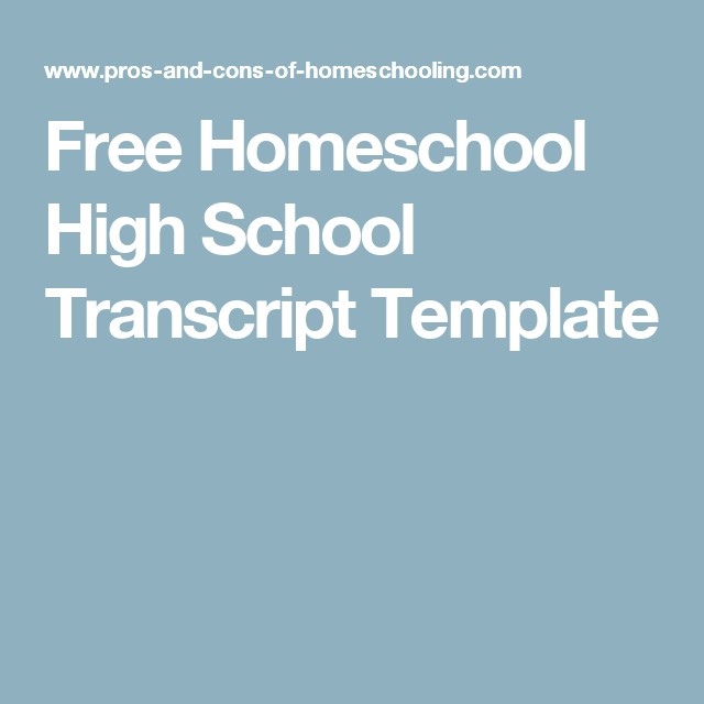 Free Homeschool High School Transcript