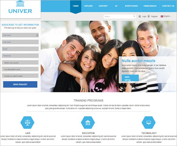 Free Html5 Template For Education Website Popteenus Com Html Templates Download