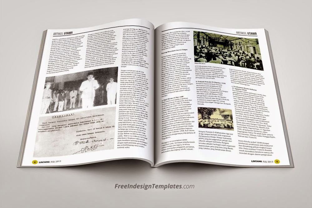 Free InDesign Simple Magazine Template 1