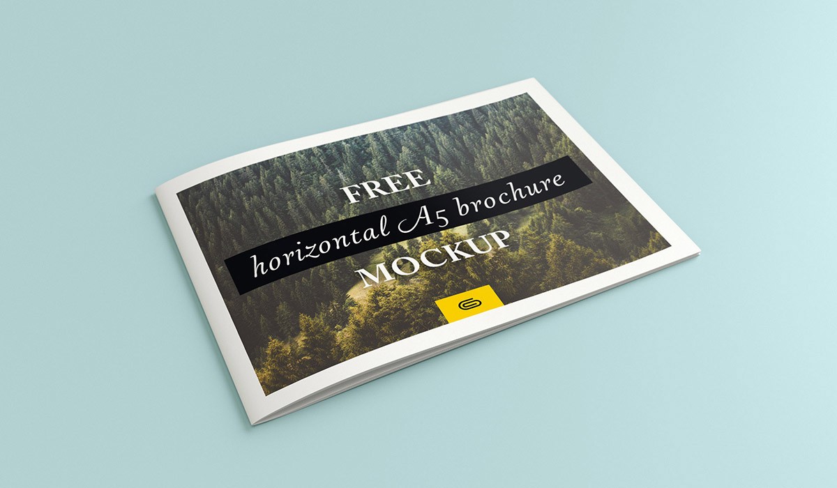 Free Landscape Brochure PSD Mockup Pixlov A5