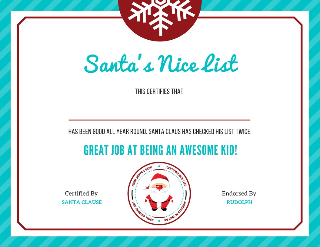 Free Letter To Santa Template With Nice List