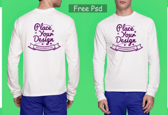 Free Long Sleeve T Shirt Mock Up Download PSD Front Back 2018 Mockup And Psd
