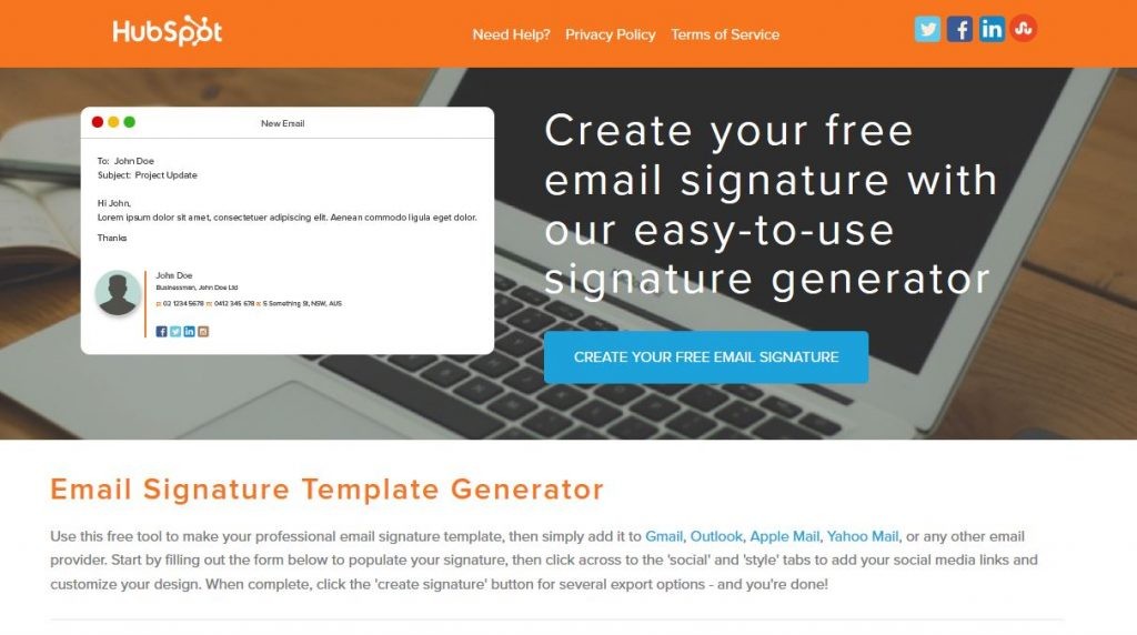 Free Modern HTML Email Signature Generators Bleery