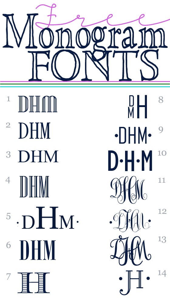 Free Monogram Fonts Perfect For Cell Phone Covers Decals Printable Initials